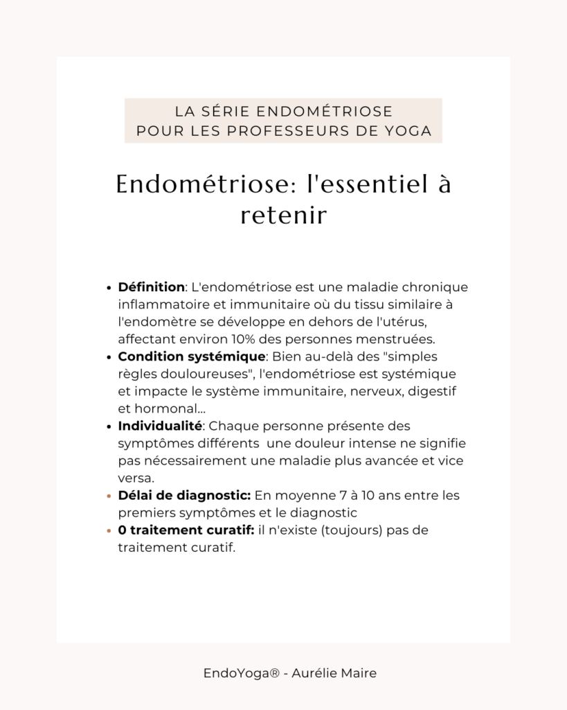 L'endométriose en bref - expliquée aux professeurs de yoga